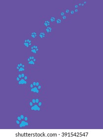 Footprints of cat, turn right