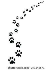 Black Silhouettes Footprints Cat Turn Right Stock Vector (Royalty Free ...