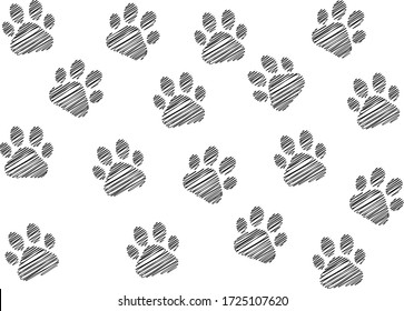 Footprints of cats or dogs pattern