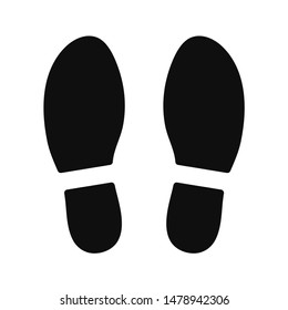 Footprints caused by executive shoes Travel concept. vector illustration.