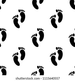 footprints of a child icon. Element of baby icon for mobile concept and web apps. Pattern repeat seamless footprints of a child icon. Can be used for web on white background