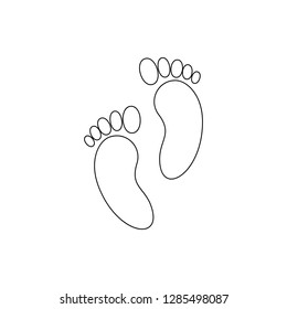 footprints of a child icon. Element of cyber security for mobile concept and web apps icon. Thin line icon for website design and development, app development