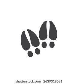 Footprints of deer vector icon. filled flat sign for mobile concept and web design. Wildlife Tracks glyph icon. Symbol, logo illustration. Vector graphics