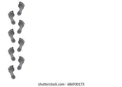 Footprints design layout background vector with copy space.
