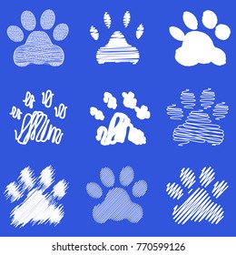 Footprints of dog paws