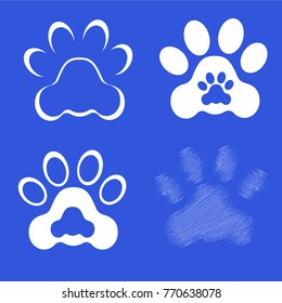 Footprints of dog paws