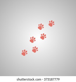 footprints of dogs, turn  right -vector illustration
