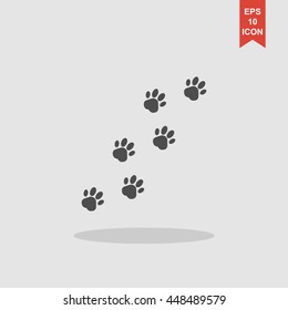 footprints of dogs, turn right -vector illustration