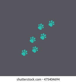 footprints of dogs, turn right -vector illustration