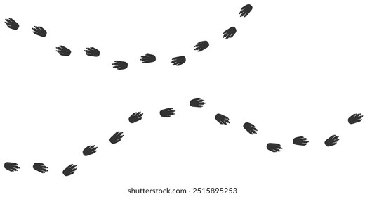 Footprints of Domestics  Animal, Traces of a guinea pig on white background. Guinea pig silhouette animal tracks. Paw Print. Vector illustration. EPS10.