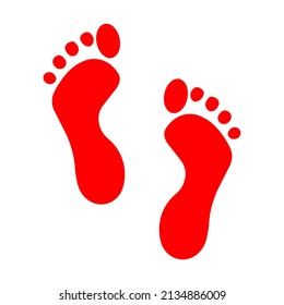 Footprints emoji icon flat isolated on white background