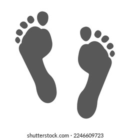 Footprints Emoji Icon Isolated Vector Illustration On White Background