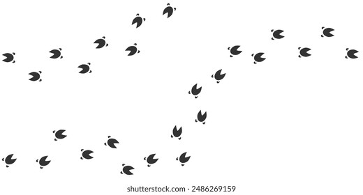 Footprints of Farm Animal, Traces of a Pig on white background. Pig or piglet silhouette animal tracks. Paw Print. Vector illustration. EPS10.