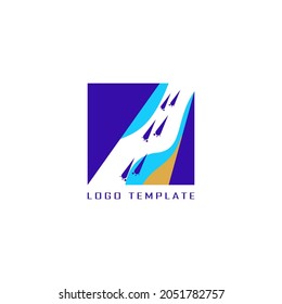 footprints flat logo vector design template