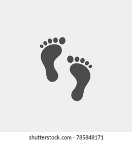 Footprints flat vector icon