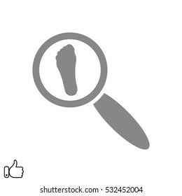 footprints, foot, magnifier, explore, icon, vector illustration EPS 10