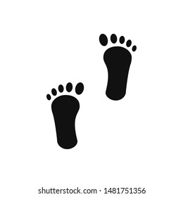 Footprints or footsteps isolated vector icon. Human prints on white background. EPS 10