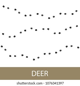 Footprints of Forest Animal, Traces of a Deer , Vector Illustration