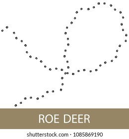 Footprints of Forest Animal, Traces of a Roe Deer , Vector Illustration