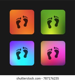Footprints four color gradient app icon design