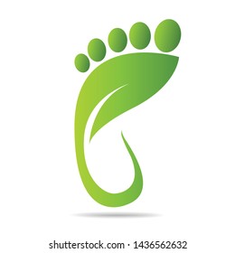 footprints of green leaves organic health and beauty care design 