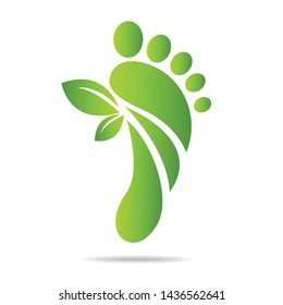 footprints of green leaves organic health and beauty care design 