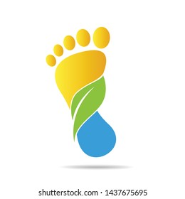footprints of green leaves organic health and beauty care design 