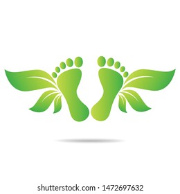 footprints of green leaves organic health and beauty care design 
