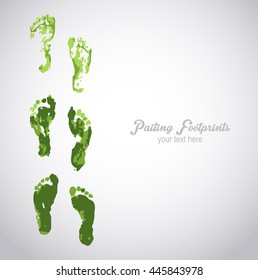 Footprints with green paint