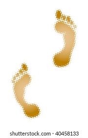 Footprints, halftone vector