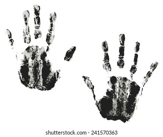 Footprints hands gray