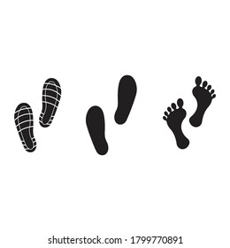 Footprints human icon design isolated on white background