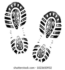 Footprints human shoes silhouette, boot protector imprint