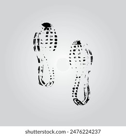 Fußabdrücke Menschenschuhe Silhouette, Vektorillustration