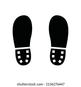 Footprints from human shoes vector icon.