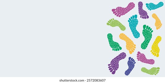 Footprints of human, footprints tracking path, human traces