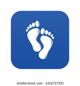 Footprints icon blue vector isolated on white background