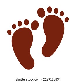 Footprints icon emoji isolated vector illustration on white background