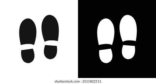 Footprints icon Flat fill set collection