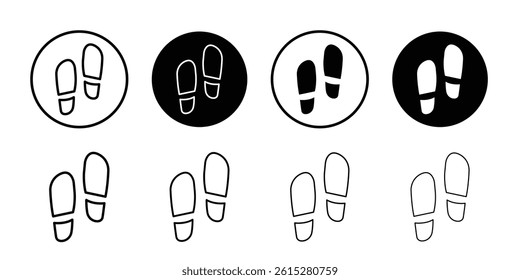 Footprints icon Flat simple outline set