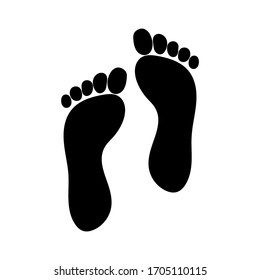 footprints icon - flat vector illustration isolated on white background