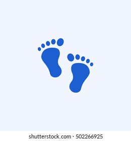 footprints icon, isolated, white background