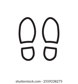Footprints icon Outline vector for web ui