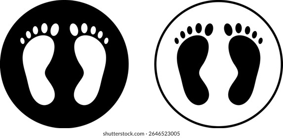 ícone de pegadas definido. Caminhos de pegadas de etapa. footstep imprime o símbolo de etapas. Coleção de ícones de impressão do pé. representando símbolos ambulantes
