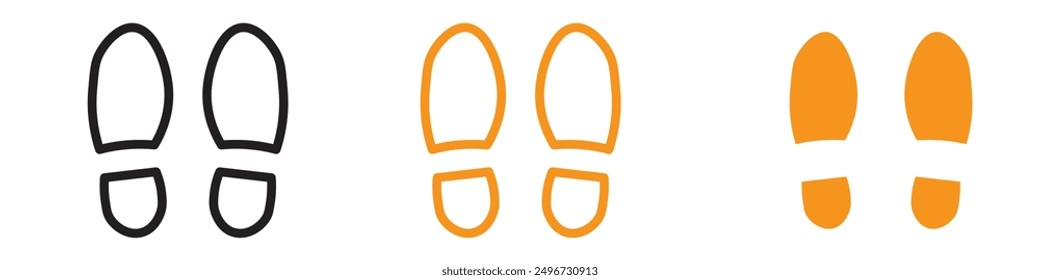 Footprints Icon Set Trail and Path Illustrations for Navigation and Nature Projects