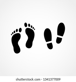 Footprints icon set. Vector art.