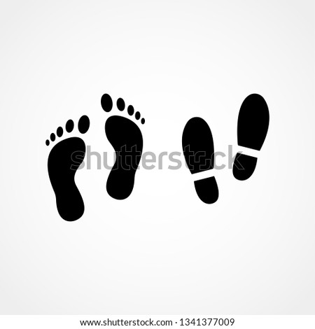 Footprints icon set. Vector art.