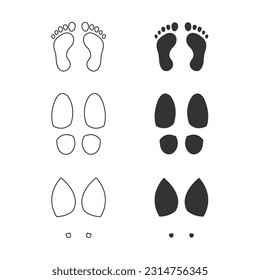 Footprints Icon Set Vector Design.