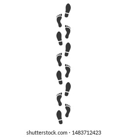 Footprints icon template color editable. Footprints symbol vector sign isolated on white background.