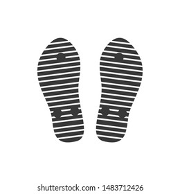 Footprints icon template color editable. Footprints symbol vector sign isolated on white background.